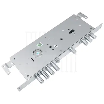 Замок Guardian (Гардиан) врезной двухсистемный ЗВ 25.14 Т (лев) с тягами (без накл) 5+1 кл (длин. кл. 54 мм) /123:453/ никель