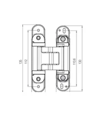 KUBICA HYBRID K2780CM DXSX BR петля скрытая универсальная БРОНЗА (80 kg)
