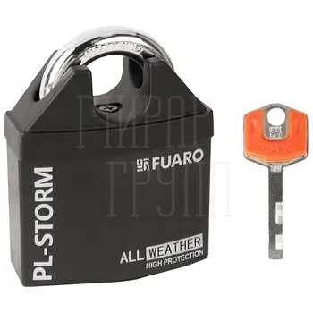 Замок Fuaro (Фуаро) навесной PL-STORM-3660 4 key (дисковый ключ) никель
