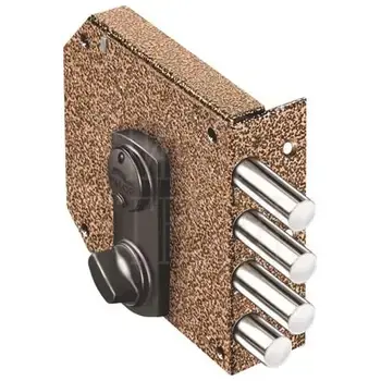 Замок Elbor (Эльбор) накладной сувальдный с задвижкой Базальт 1.05.59.МА (медный антик) /32780/ никель