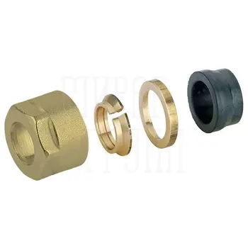 Переходник Brass 'Wood' для металлопласт. трубы на 2*16 мм латунь