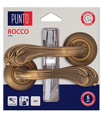 Купить Дверная ручка Punto (Пунто) на круглой розетке "ROCCO" HD по цене 882 руб. в Москве