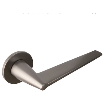 Дверная ручка из латуни Ghobestir 'CITY Collection' М039 на тонком круглом основании серый сатин