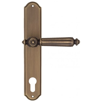 Дверная ручка Fratelli Cattini 'TORCELLO' на планке PL02 матовая бронза (cyl)