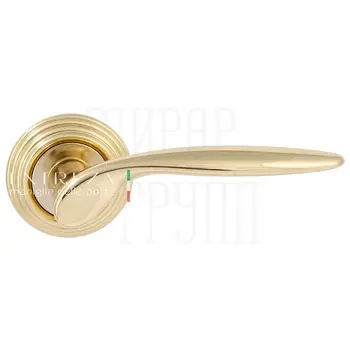 Дверная ручка Extreza 'Calipso' (Калипсо) 311 на круглой розетке R05 полированная латунь