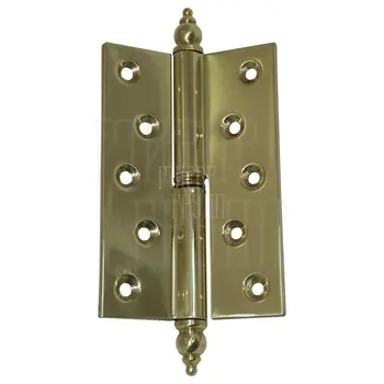Петля дверная (правая) P180 мм для тяжелых дверей полированная латунь