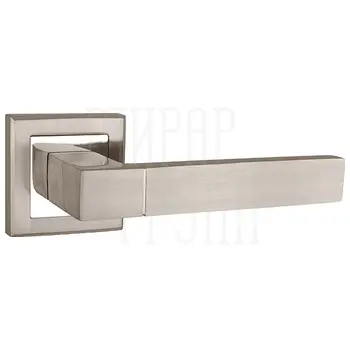 Дверная ручка Punto (Пунто) на квадратной розетке 'STYLE' QL матовый никель + хром
