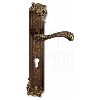 Дверная ручка на планке Salice Paolo 'Venezia' 3351 бронза затемненная (cyl)