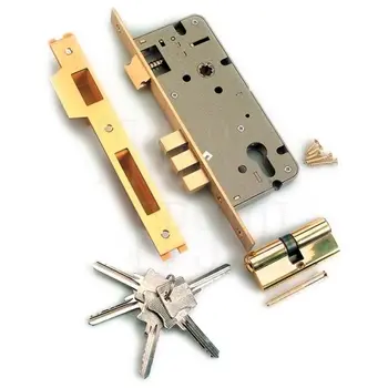 Замок врезной с защелкой Archie L01-45-70 ключ-ключ (англ.) латунь