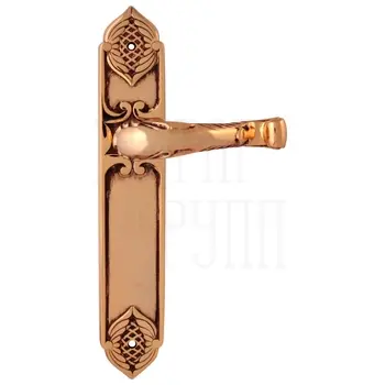 Дверная ручка на планке Class 'Gema' 1160/1010 золото 24К + коричневый