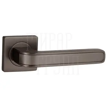 Дверная ручка Punto (Пунто) на квадратной розетке 'FUTURA' ZQ графит + чёрный никель