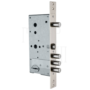 Замок Guardian (Гардиан) врезной сувальдный с задвижкой и защёлкой ЗВ 50.15 4 кл. (длинный кл. 705 мм) /128:4175/ никель