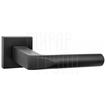 Дверные ручки Puerto (Пуэрто) 'Доппио', серия SLIM INAL 554-03 (slim) на тонком квадратном основании черный