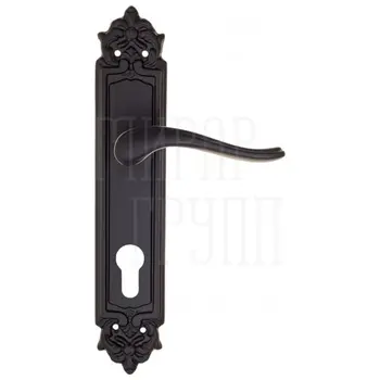 Дверная ручка Fratelli Cattini 'LAVERA' на планке PL96 матовый черный (cyl)