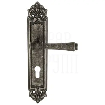 Дверная ручка Extreza 'PIERO' (Пиеро) 326 на планке PL02 античное серебро (cyl)