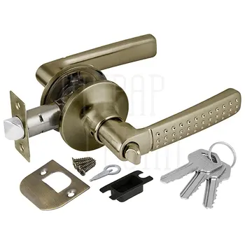 Дверная ручка-защелка Punto (Пунто) DK626 (кл./фик.) античная бронза