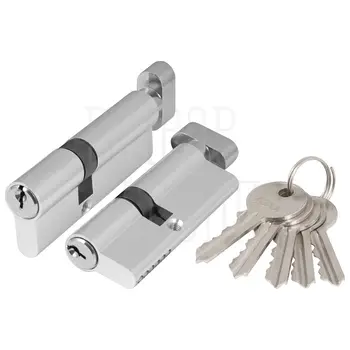 Цилиндровый механизм Ajax (Аякс) (AX102/70) AX1002Knob70 (35+10+25) с вертушкой хром