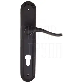 Дверная ручка Fratelli Cattini 'LAVERA' на планке PL288 матовый черный (cyl)