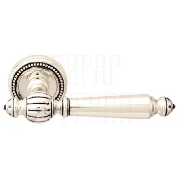 Дверная ручка на розетке Melodia 235 L 'Mirella' серебро 925 с чернением