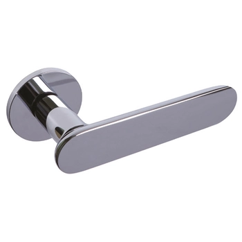 Дверная ручка из латуни Ghobestir 'CITY Collection' C328 на круглой розетке полированный хром