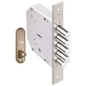 Замок Elbor (Эльбор) врезной сувальдный с задвижкой Гранит 1.06.21.КМА /00438/ никель