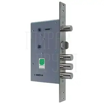 Замок Guardian (Гардиан) врезной сувальдный с задвижкой и защёлкой ЗВ 30.12 4 кл. /123:107/ никель