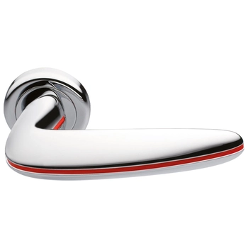 Дверные ручки на круглой розетке Manital 'Carmen' матовый хром + красный