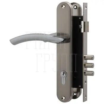 Замок цилиндровый Fuaro (Фуаро) с в комплекте с ручкой LOCKSET.9013 (SET F9011) матовый никель