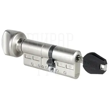 Профильный цилиндр Tokoz PRO 300 (Чехия) ключ-вертушка CV PRO300/PRO300 030/030 T04 SPS-SZ 60 mm (25+10+25) никель + флажок