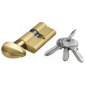 Цилиндровый Extreza AS-80C-KNOB-1 40x40 мм (35x10x35) ключ-вертушка матовая латунь