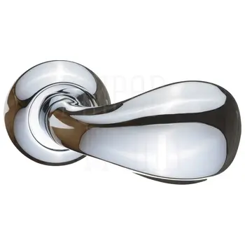 Дверные ручки Renz (Ренц) 'Сильвия' INDH 12-08 на круглой розетке хром блестящий