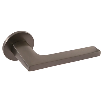 Дверная ручка из латуни Ghobestir 'CITY Collection' Е026 на тонком круглом основании серый сатин