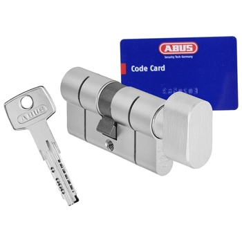 Профильный цилиндр ключ-вертушка ABUS KD10PS Z30/K30 60 mm (25+10+25) H-BOX с удлиненной шейкой ключа матовый никель