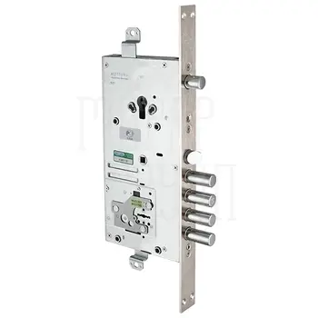 Замок Mottura (Моттура) врезной двухсистемный 54.J936M-D MyKey (правый) перекод. с торца кл. 40 мм без накл. никель