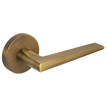 Дверная ручка из латуни Ghobestir 'RYOT Collection' G021 на круглом основании матовая бронза