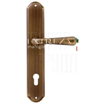 Дверная ручка Extreza 'PETRA' (Петра) 304 на планке PL01 матовая бронза (cyl)