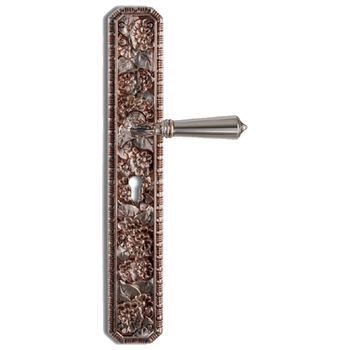 Дверная ручка на планке Salice Paolo 'Baku' 3311 серебро с патиной