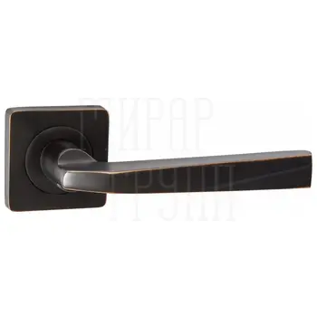 Дверные ручки Renz (Ренц) 'Валерио' INDH 54-02 на квадратной розетке бронза черная с патиной