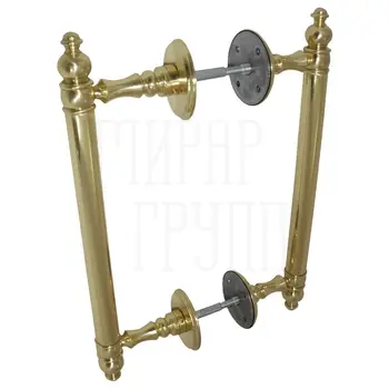 Дверная ручка-скоба DLP1 (400/284 мм) полированная латунь