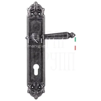 Дверная ручка Extreza 'DANIEL' (Даниел) 308 на планке PL02 античное серебро (cyl)