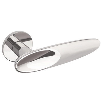 Дверная ручка из латуни Ghobestir 'CITY Collection' G036 на круглой розетке серый сатин