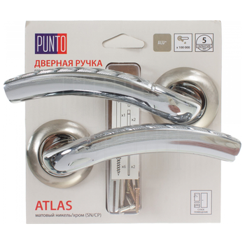 Ручка Punto (Пунто) раздельная ATLAS TL/HD матовый никель + хром