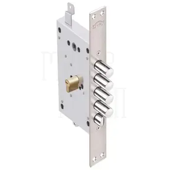 Корпус Elbor (Эльбор) врезного замка с защёлкой Рубин 1.08.21 с тягами /56152/ никель