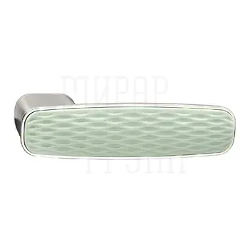 Дверная ручка на розетке CAPSULA 807 SN/GREEN матовый никель/зеленый