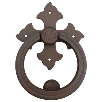 Дверная рчка-гонг(стучалка) кованая стальная Galbusera Art.1700 BATTENTE античная ржавчина