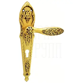 Дверная ручка на планке Class 'Shamira' 1060/1040 золото 24К + коричневый