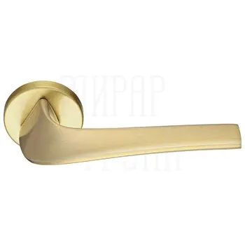 Дверная ручка на круглой розетке Morelli Luxury 'Cometa' матовое золото