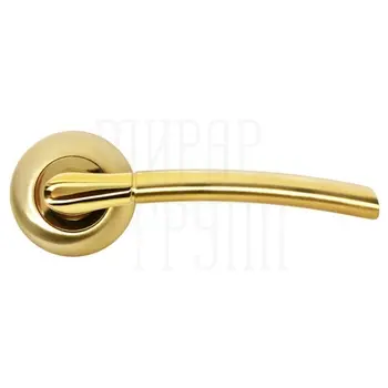 Дверная ручка на круглой розетке RUCETTI RAP 6 матовое золото