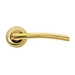 Дверная ручка на круглой розетке RUCETTI RAP 6, матовое золото