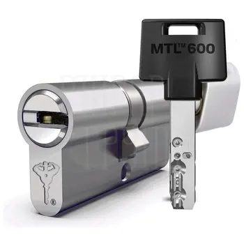 Цилиндровый механизм ключ-вертушка Mul-T-Lock (Светофор) MTL600 96 mm (26+10+60) никель + флажок